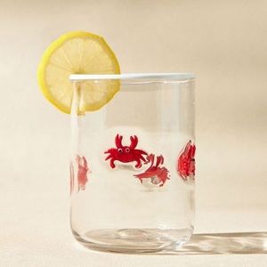 Anthropologie crab icon juice glass